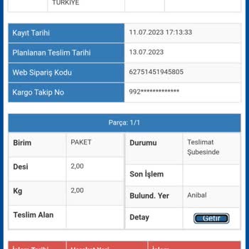 Sürat Kargo Teslim Edilmeyen Kargo