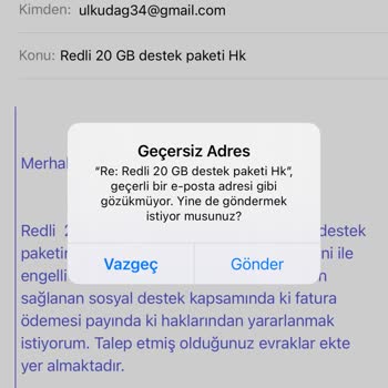 Vodafone Engelli Tarifesi Evrak Mail Adresi Hatası