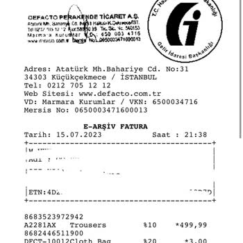 DeFacto Pantolonun İlk Giyişte Tiftiklenmesi