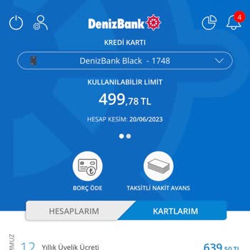 Denizbank Kart Aidatı Yapmıyor