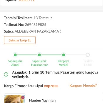 Trendyol Express Aldığım Ürünümü Göndermiyorlar