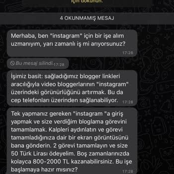 WhatsApp Yabancı Numaradan Mesaj