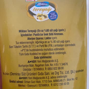 A101 Küflenmiş Tereyağı Son Kullanma Tarihi Geçmemiş