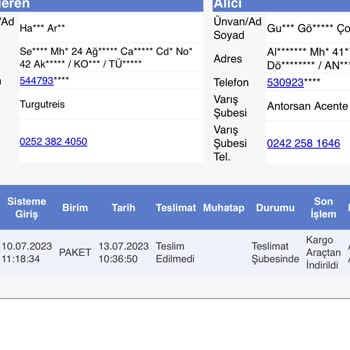 Sürat Kargo Paketimi 6 Gündür Getirmiyor