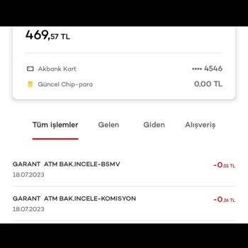 Garanti BBVA Garanti ATM'si Akbank Kartıma Yatırdığım Parayı Yuttu