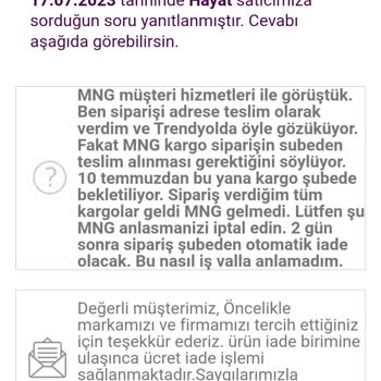 MNG Kargo Adrese Teslim Olarak Aldığı Kargoyu Getirmiyor.