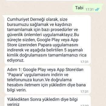 P*****a Cumhuriyet Derneği Burs Başvurusuyla İlgili Yetkisiz İşlem
