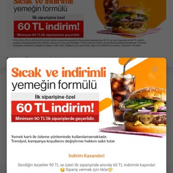 Trendyol Yemek Uygulamasında Olmayan Kampanya Bildirimi