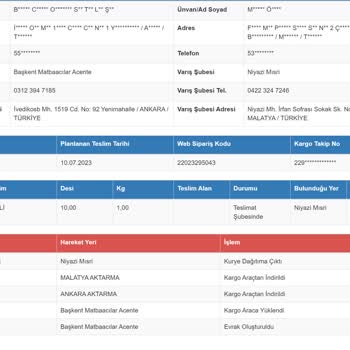 Sürat Kargo Kargo Şubesinin Keyfi Davranışı