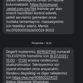 Vestel Montaja Gelen Yok