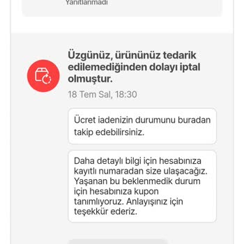 Hepsiburada Fütursuzca İptal Edilen Sipariş