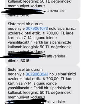Watsons Siparişlerim İptal Ediliyor.