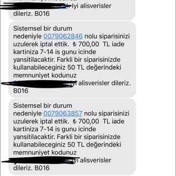 Watsons Siparişlerim İptal Ediliyor.