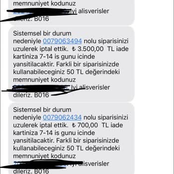 Watsons Siparişlerim İptal Ediliyor.