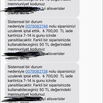 Watsons Siparişlerim İptal Ediliyor.