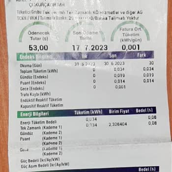 Aksa Çoruh Perakende 6 Aydır Kullanılmayan Saate Kesme Bağlama Bedeli