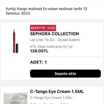 Sephora Sepetimde Gözüken Hediyemi Yollamadı