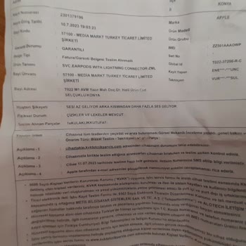 Apple Kulaklığın Arızasının 2 Yıl Garantiye Rağmen Yapılmaması