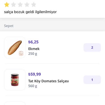 Getir Küflü Ürün Getirilmesi