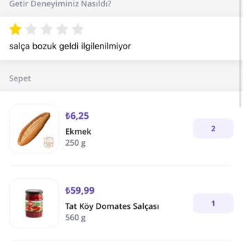 Getirdikleri Hasarlı Ürün Şikayeti