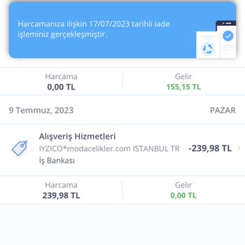 Moda Çelikler Eksik İade Yapıldı