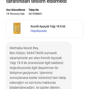 Hepsiburada Teslim Edilemeyen Ürün