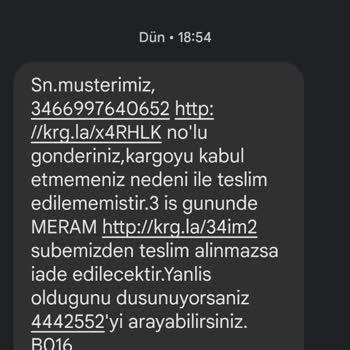 Aras Kargo Kuryesi Kargomu Adresime Getirmedi