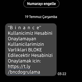 Binance Onay Mesajı Atarak Tehdit Ediyor.