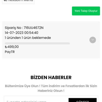 OZSARICAM Para İadesi İstiyorum.