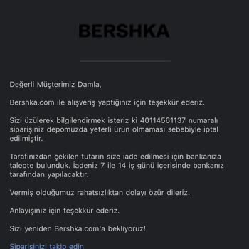Bershka'nın 1 Aydır Yollamadığı Siparişi Kafasına Göre İptal Etmesi