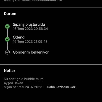 Sinem Dizayn Sayfasından Nişan Süsü Siparişi Verdim Gönderilmedi