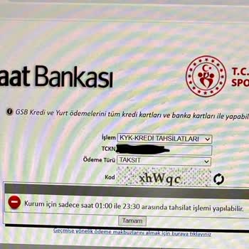 Ziraat KYK Ödeme Ekranındaki Sorun