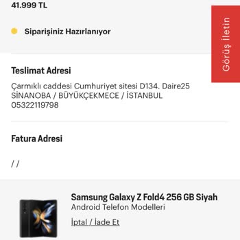 Arçelik İnternet Sitesi Üzerinden Siparişim