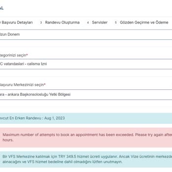 VFS Global Polonya Çalışma Vizesi Randevu Problemi