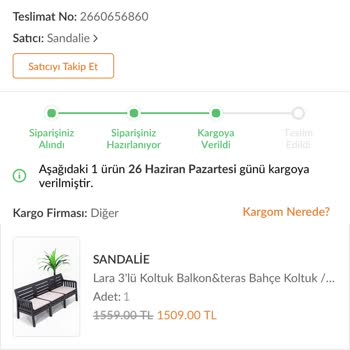 Sandalie Koltuk Kargoda Gözüküyor Sözde Ama Gelmedi
