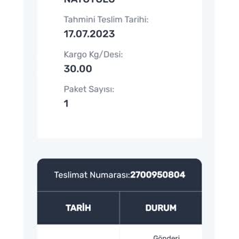 Aras Kargo Ürünümün Teslim Tarihi Geçtiği Halde Elime Ulaşmadı