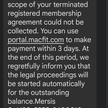 MACFit (İstanbul Avrupa) Haber Verilmeden Üyeliğim İptal Edildi Ve Telefon Yüzüme Kapatılıyor.