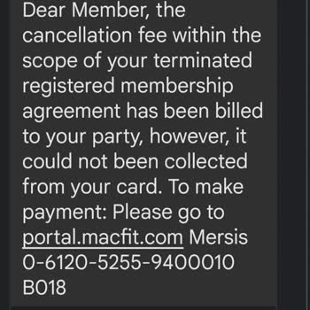 MACFit (İstanbul Avrupa) Haber Verilmeden Üyeliğim İptal Edildi Ve Telefon Yüzüme Kapatılıyor.