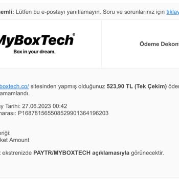 Myboxtech.co 1 Aydır Gelmeyen Sipariş