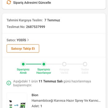 Trendyol'dan Ürün Aldım Hala Kargolanmadı