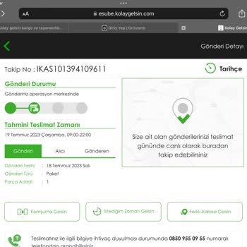 Kolay Gelsin Kargo Elimde Olması Gereken Tarihte Hala Operasyon Merkezinde