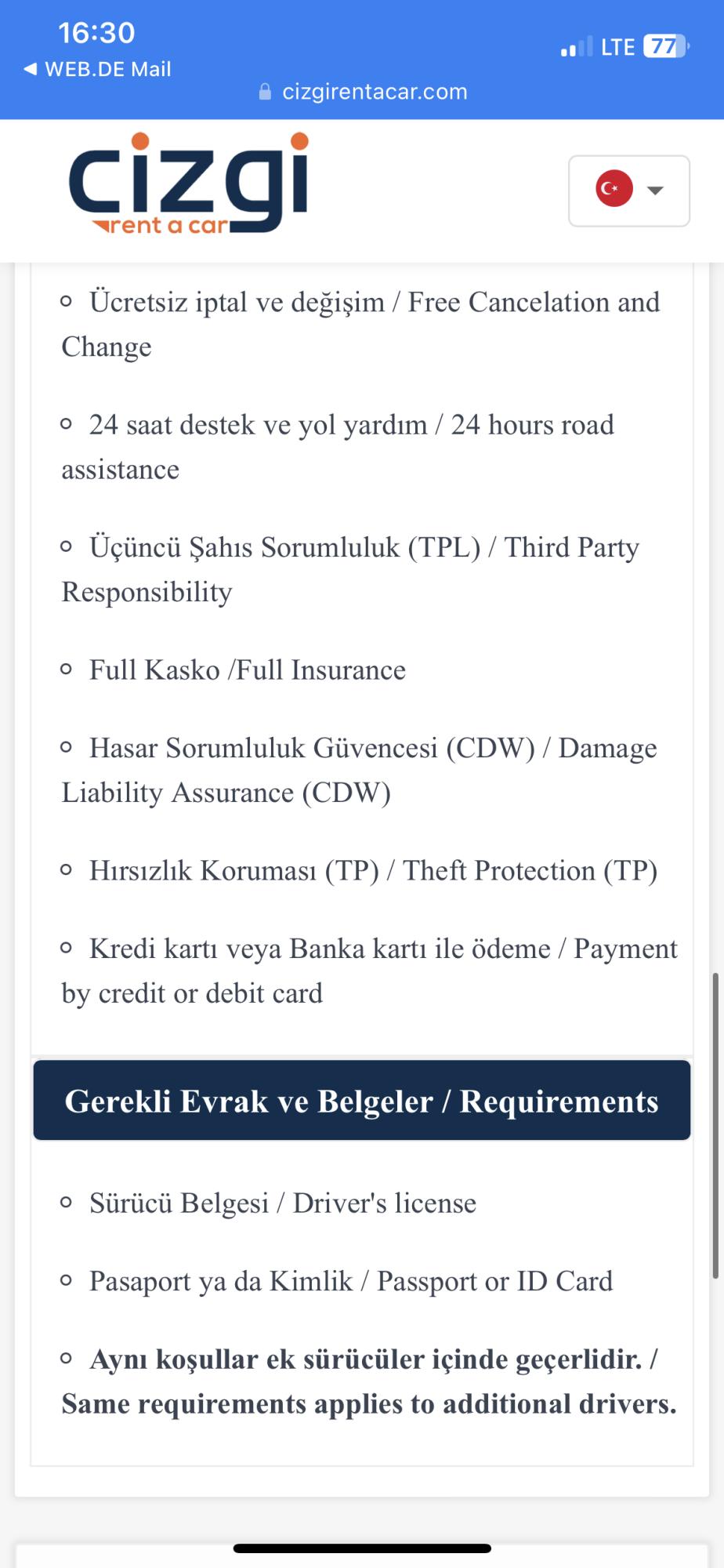 Cizgi Rent A Car (Mızraklı Group) Full Kasko Dediler Kaskosuz Çıktı