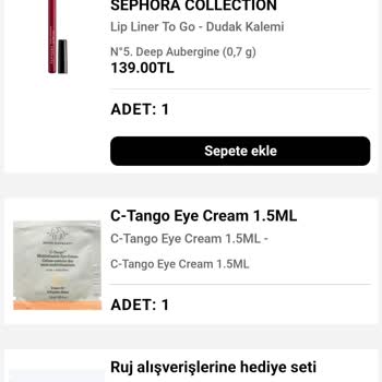 Sephora Yanlış Hediye Ürünler Gönderilmesi