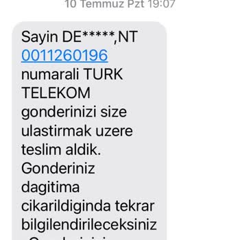 AGT Kurye (aynigunteslim.com) Türk Telekom Sim Kartı Teslim Edilmedi