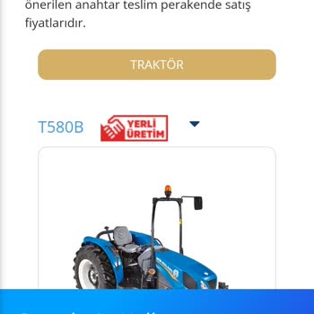 New Holland T580 Almak İçin Fiyat Değişikliği