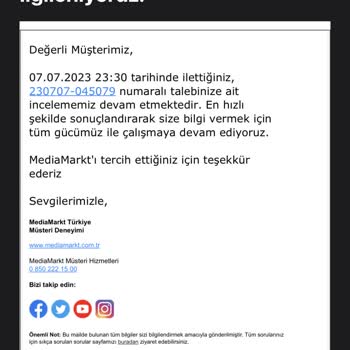 Media Markt Teslimat Yapmıyorlar 31 Bir Gün Olmasına Rağmen Göndermiyorlar