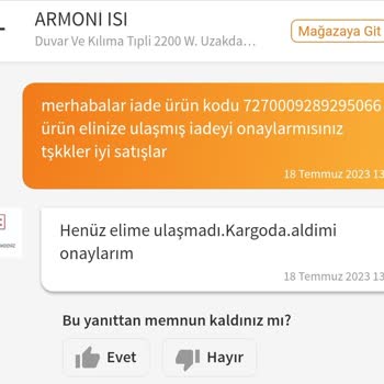 Trendyol İade Problemi Satıcıyla