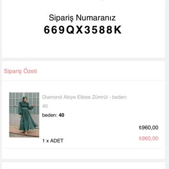 Emine Aydın Kıyafetin Stok Durumu