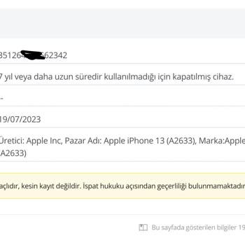 BTK (Bilgi Teknolojileri ve İletişim Kurumu) Telefon IMEI Durumu