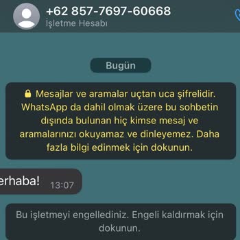 WhatsApp Yabancı İşletme Numarasından Merhaba Mesajı